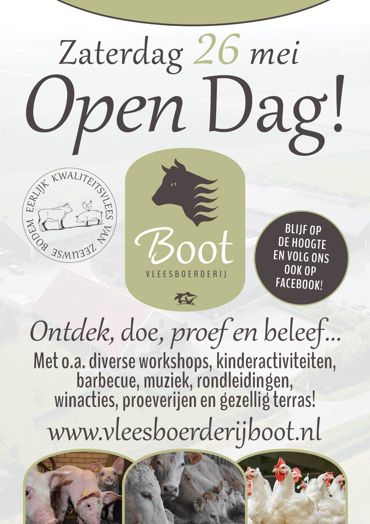 Vleesboerderij Boot open dag 26 mei flyer